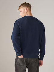 Navy Blue/Khaki Green Lightweight Cotton Rich Jersey Crew Sweatshirt 2 Pack - Image 3 of 11