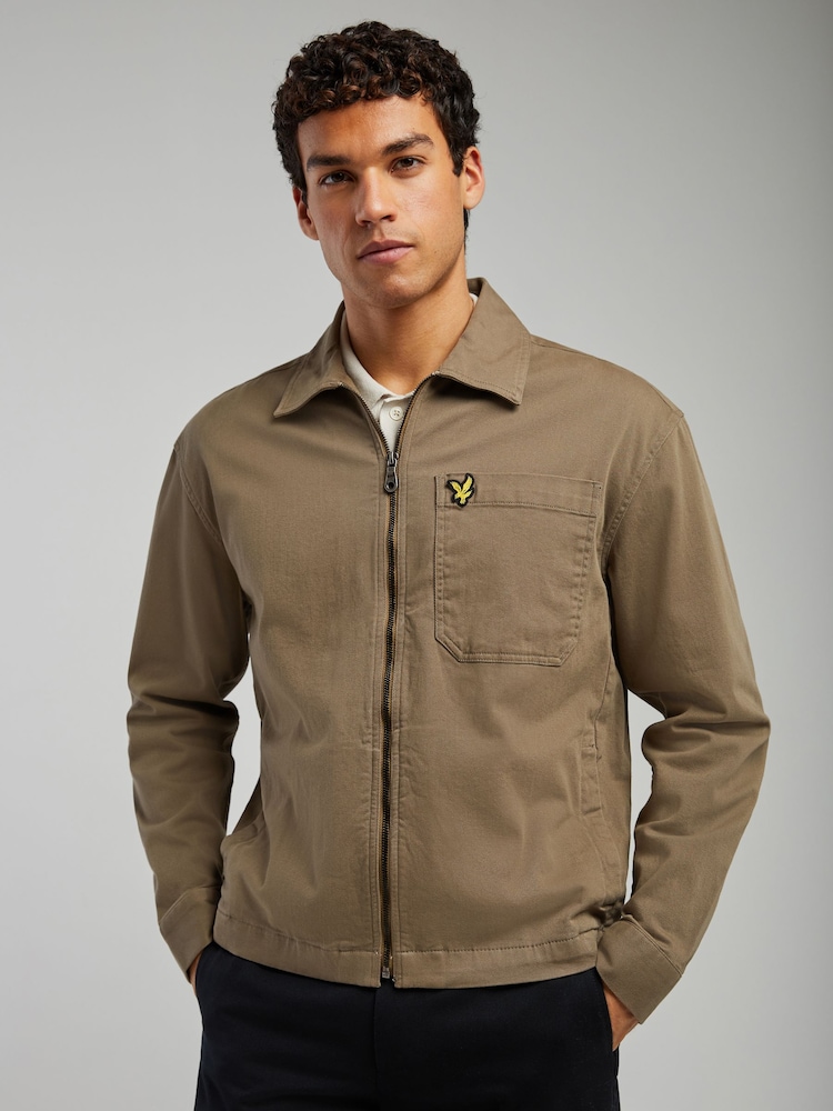 Lyle & Scott Enzyme Wash Zip Through Overshirt - Image 1 of 5 Lyle & Scott Enzyme Wash Zip Through Overshirt - Image 1 of 5