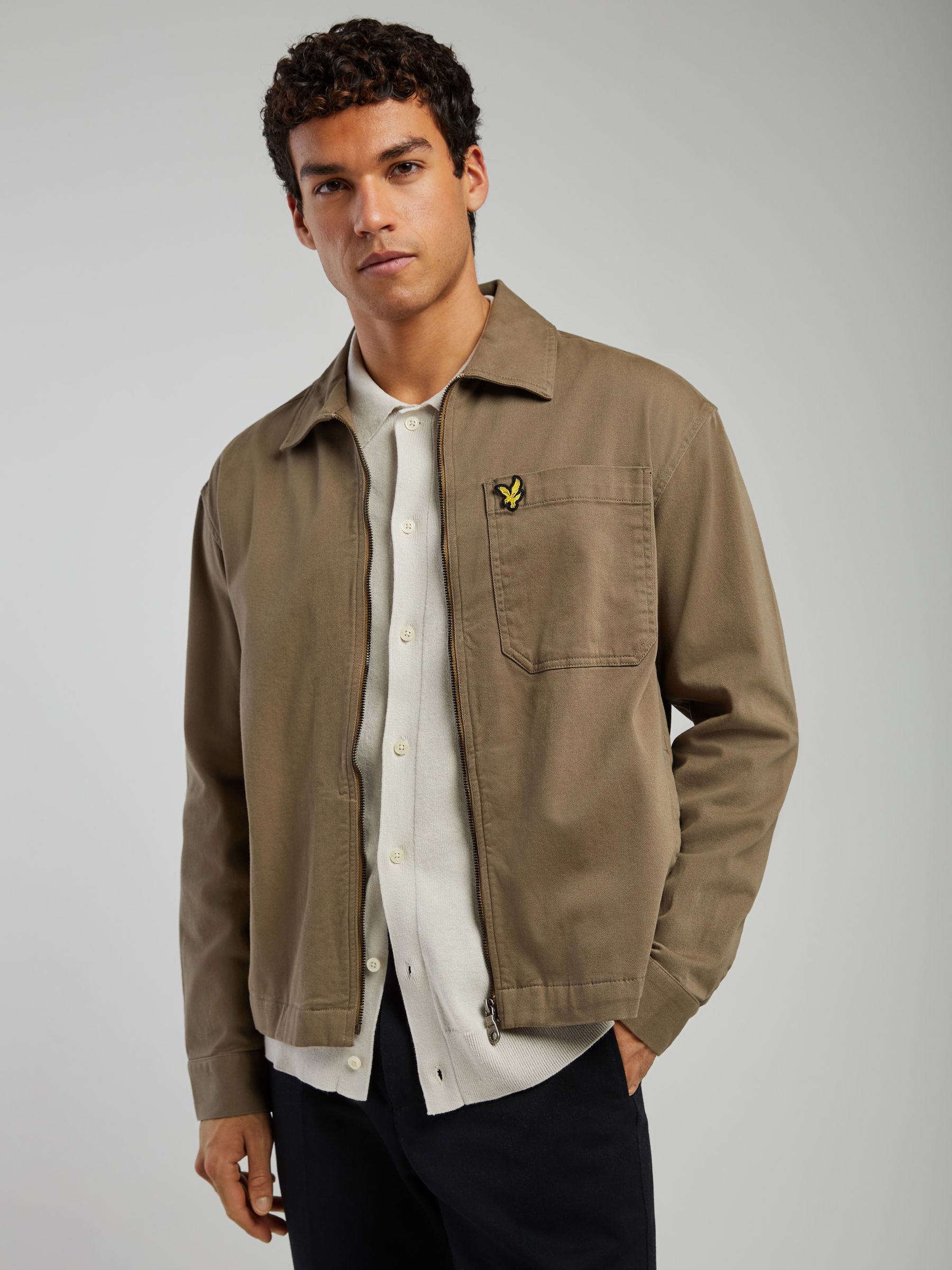 Buy Lyle & Scott Green Enzyme Wash Zip Through Overshirt from Next