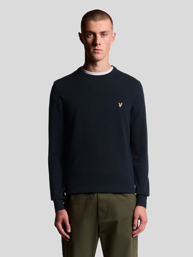 Lyle & Scott Blue Cotton Crew Neck Jumper - Image 1 of 5