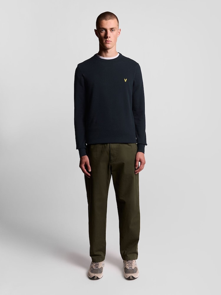 Lyle & Scott Blue Cotton Crew Neck Jumper - Image 2 of 5