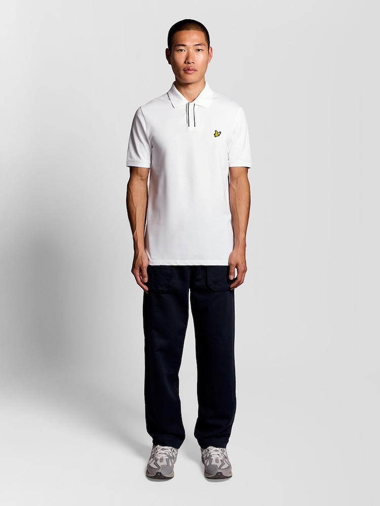 Alb - Lyle & Scott Pique Breton Polo Shirt - Imaginea 2 din 6