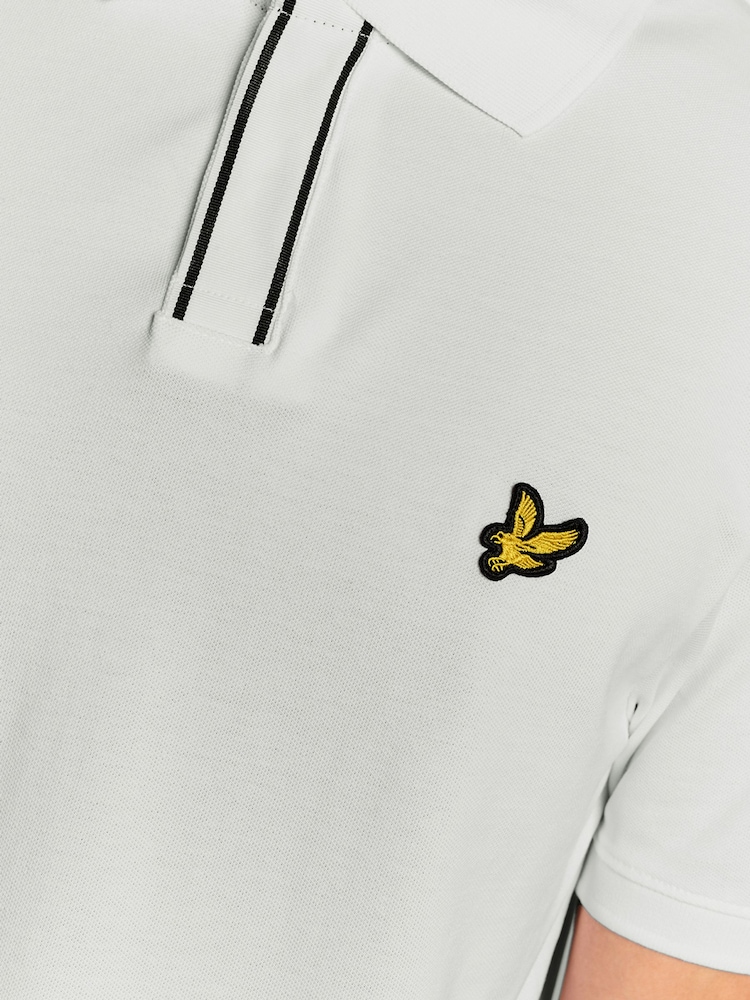 Alb - Lyle & Scott Pique Breton Polo Shirt - Imaginea 6 din 6