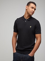 Lyle & Scott Cotton Short Sleeve Knitted Polo Shirt - Imaginea 1 din 4