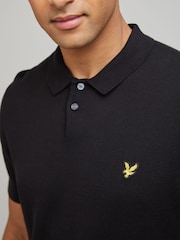 Lyle & Scott Kort ärm stickad Polotröja i bomull - Bild 4 av 4