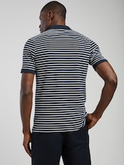 Lyle & Scott Blue Pique Breton Polo Shirt - Image 2 of 5
