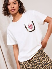 Friends Like These White Amour Leopard Short Sleeve Pyjamas - Image 1 of 4