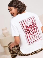 Friends Like These White Amour Leopard Short Sleeve Pyjamas - Image 3 of 4