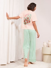 Friends Like These White/Green Gingham Short Sleeve Pyjamas - Image 4 of 4