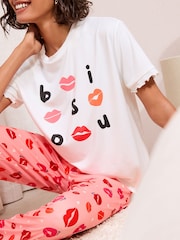Biały/różowy - Friends Like These Short Sleeve Pyjamas - Obraz 1 z 5
