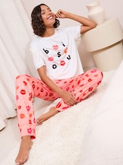 Biały/różowy - Friends Like These Short Sleeve Pyjamas - Obraz 5 z 5