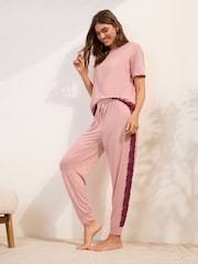 Friends Like These Pink Lace Short Sleeve Pyjamas - Image 2 of 4