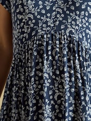 Joules Nia Navy Strawberry Print Jersey Short Dress - Image 7 of 8