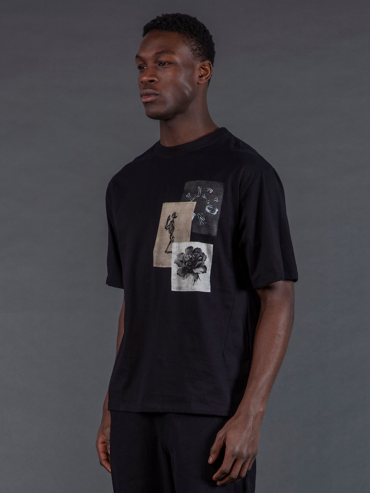 Religion Black Appliqué T-Shirt - Image 2 of 7