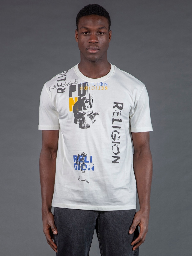 Religion White Punk T-Shirt - Image 1 of 5 Religion White Punk T-Shirt - Image 1 of 5