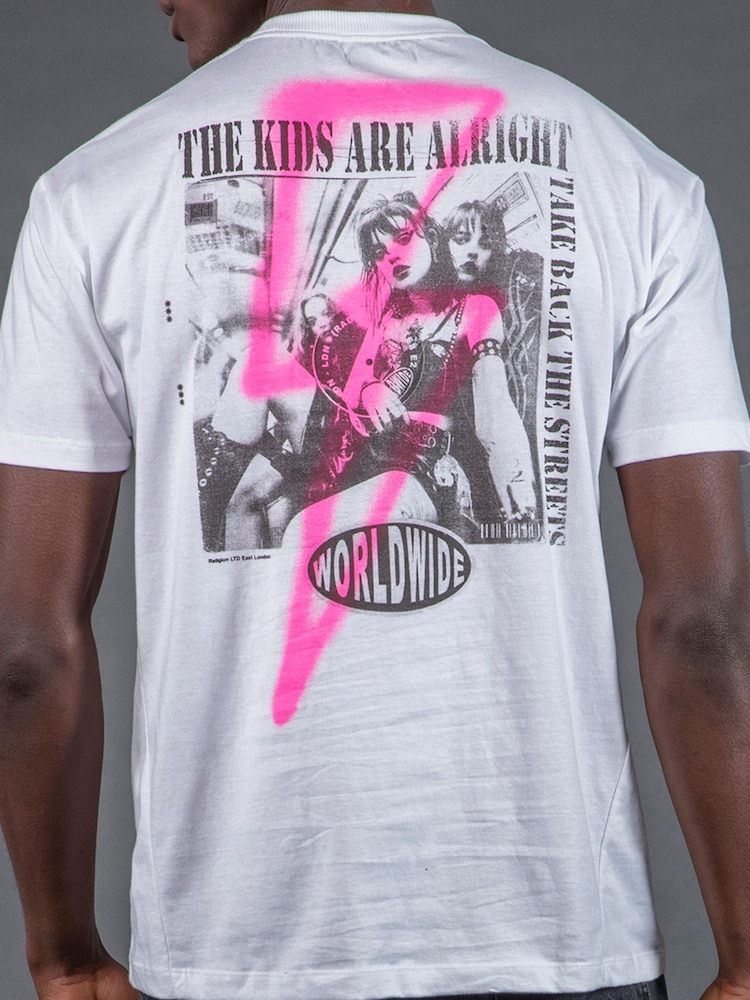 Religion White Lightning Bolt T-Shirt - Image 2 of 5 Religion White Lightning Bolt T-Shirt - Image 2 of 5