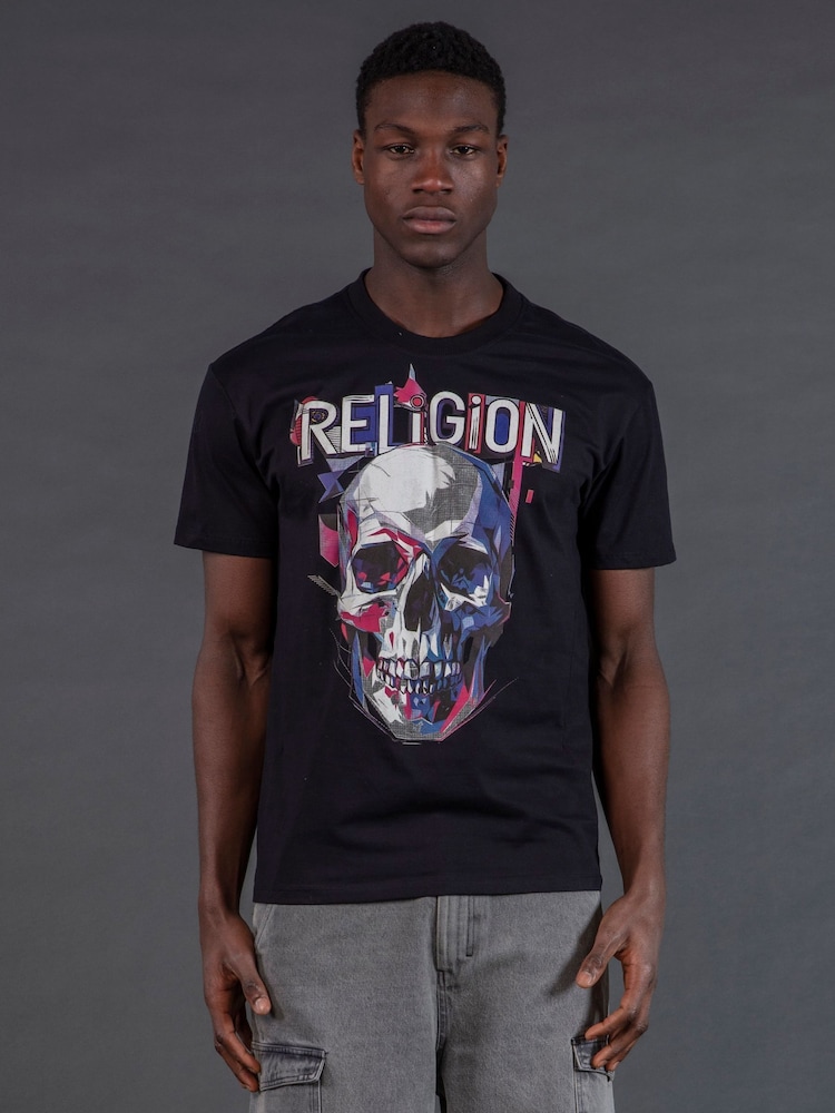 Religion Black Geometric Skull T-Shirt - Image 2 of 5 Religion Black Geometric Skull T-Shirt - Image 2 of 5