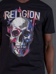 Religion Black Geometric Skull T-Shirt - Image 5 of 5