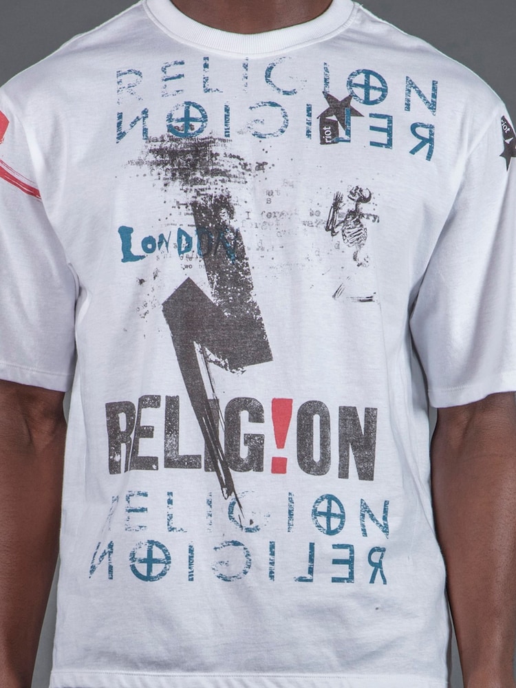 Religion White Montage Colour T-Shirt - Image 6 of 6 Religion White Montage Colour T-Shirt - Image 6 of 6
