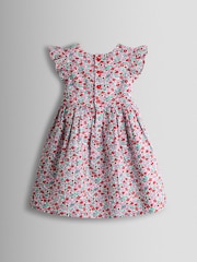 JoJo Maman Bébé Red Floral Smocked Floral Baby Dress - Image 3 of 7