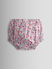 JoJo Maman Bébé Red Floral Smocked Floral Baby Dress - Image 5 of 7