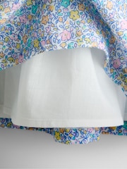 JoJo Maman Bébé Blue Floral Sleeveless Smocked Floral Dress - Image 7 of 7