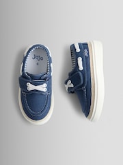 JoJo Maman Bébé Navy Blue Canvas Boat Shoe - Image 3 of 5
