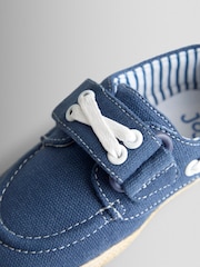 JoJo Maman Bébé Navy Blue Canvas Boat Shoe - Image 5 of 5