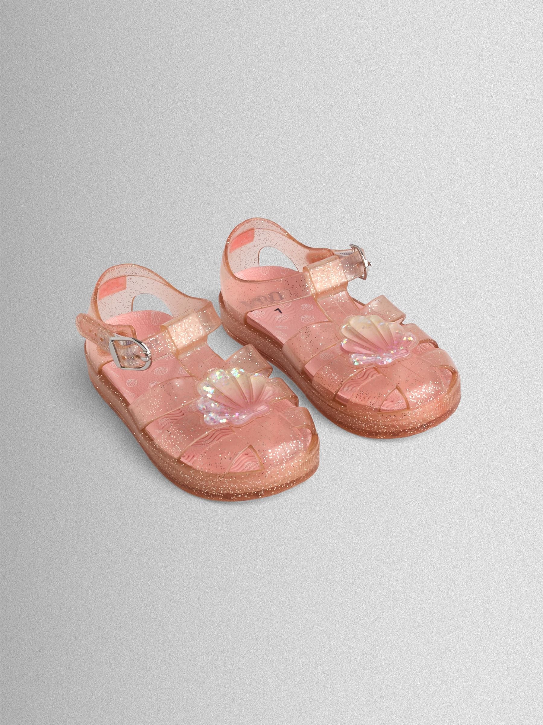 Jojo Maman Bébé Light/Pink Shell Jelly Sandals
