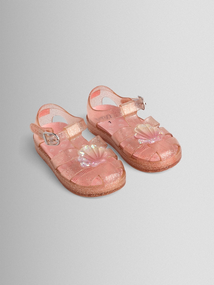 JoJo Maman Bébé Light Pink Shell Jelly Sandals - Image 1 of 5