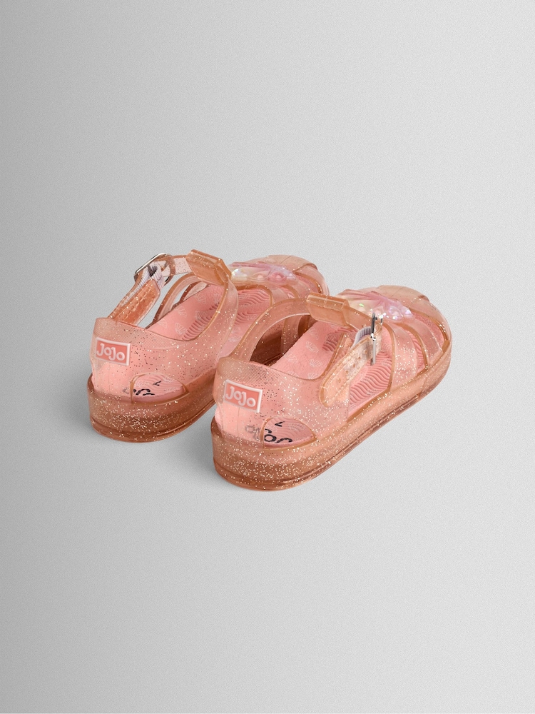 JoJo Maman Bébé Light Pink Shell Jelly Sandals - Image 2 of 5