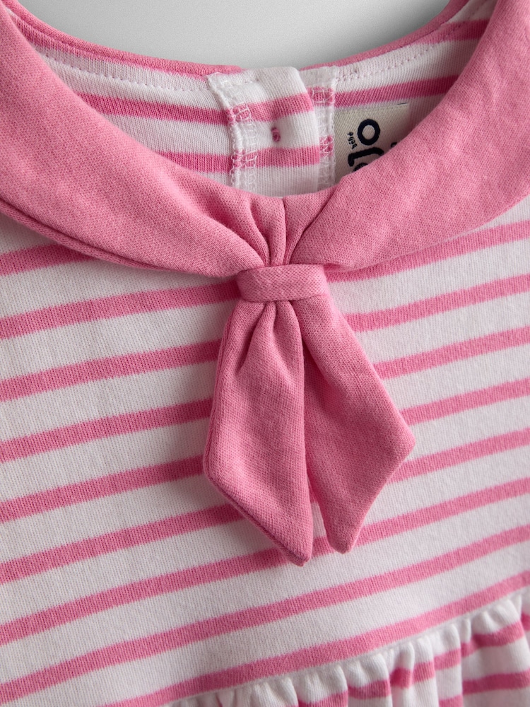 JoJo Maman Bébé Pink Short Sleeve Sailor Dress - Image 3 of 3