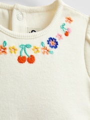 JoJo Maman Bébé Pink Gingham Fruit Embroidered Seersucker Combo Dress - Image 5 of 5