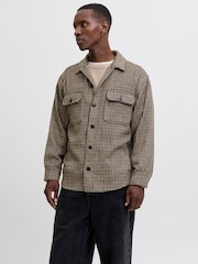 JACK & JONES Brown Check Overshirt - Image 1 of 5