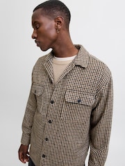 JACK & JONES Brown Check Overshirt - Image 3 of 5