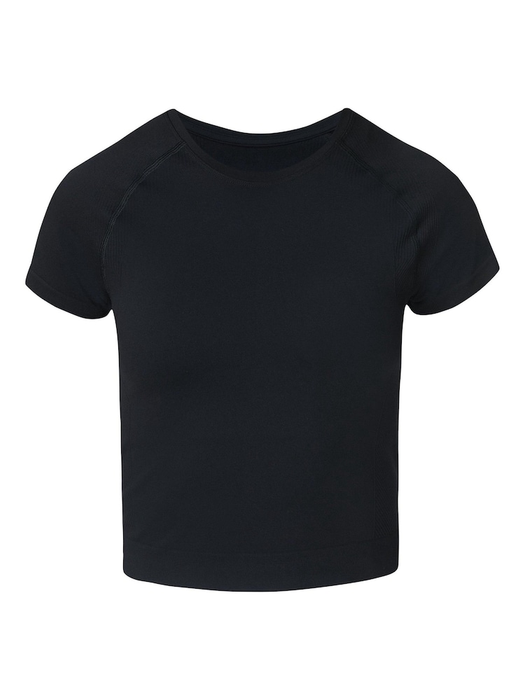 Sweaty Betty Black Athlete Crop Seamless Workout T-Shirt - Image 7 of 7 Sweaty Betty Black Athlete Crop Seamless Workout T-Shirt - Image 7 of 7