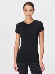 Sweaty Betty Black Athlete Seamless Workout T-Shirt - Image 2 of 7