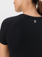 Sweaty Betty Black Athlete Seamless Workout T-Shirt - Image 6 of 7