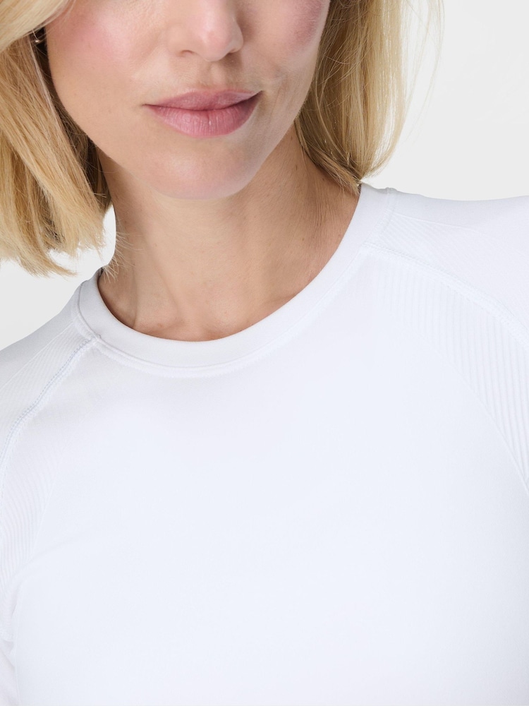 Sweaty Betty White Athlete Seamless Workout Long Sleeve Top - Image 2 of 7 Sweaty Betty White Athlete Seamless Workout Long Sleeve Top - Image 2 of 7