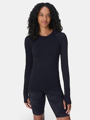 Negro - Top deportivo de manga larga sin costuras Athlete de Sweaty Betty - Imagen 1 de 7