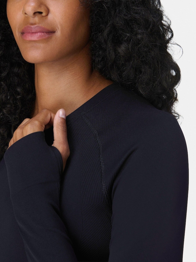 Sweaty Betty Black Athlete Seamless Workout Long Sleeve Top - Image 2 of 7 Sweaty Betty Black Athlete Seamless Workout Long Sleeve Top - Image 2 of 7