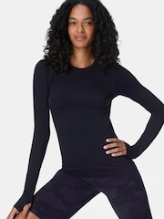 Negro - Top deportivo de manga larga sin costuras Athlete de Sweaty Betty - Imagen 3 de 7