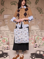 Cath Kidston Blue Paddington London Icons Foldaway Shopper Bag - Image 1 of 10