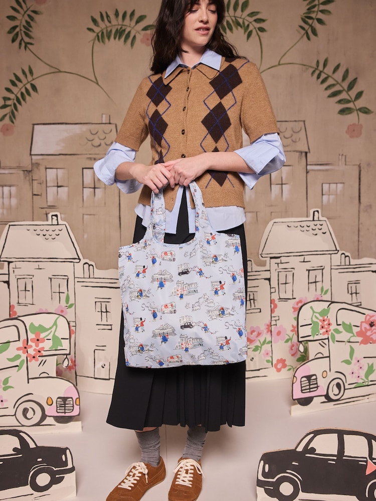 Cath Kidston Blue Paddington London Icons Foldaway Shopper Bag - Image 1 of 10