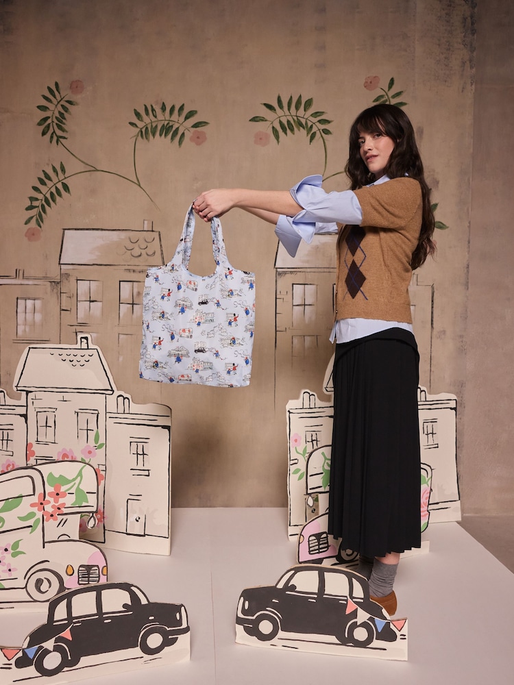 Cath Kidston Blue Paddington London Icons Foldaway Shopper Bag - Image 2 of 10