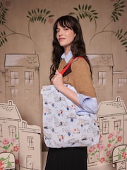 Cath Kidston Blue Paddington London Icons Small Foldaway Tote Bag - Image 1 of 6