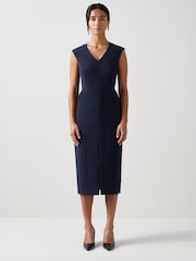 LK Bennett Blue Audrey Petite Spring Peplum Jacket - Image 2 of 4