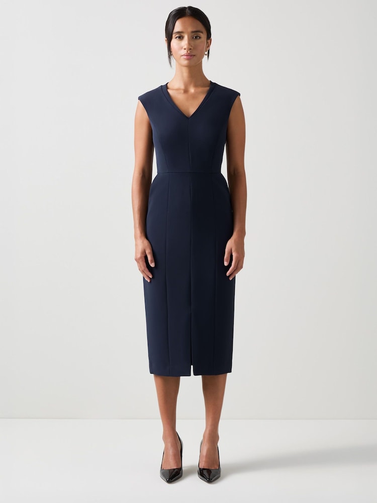 LK Bennett Blue Audrey Petite Spring Peplum Jacket - Image 2 of 4 LK Bennett Blue Audrey Petite Spring Peplum Jacket - Image 2 of 4
