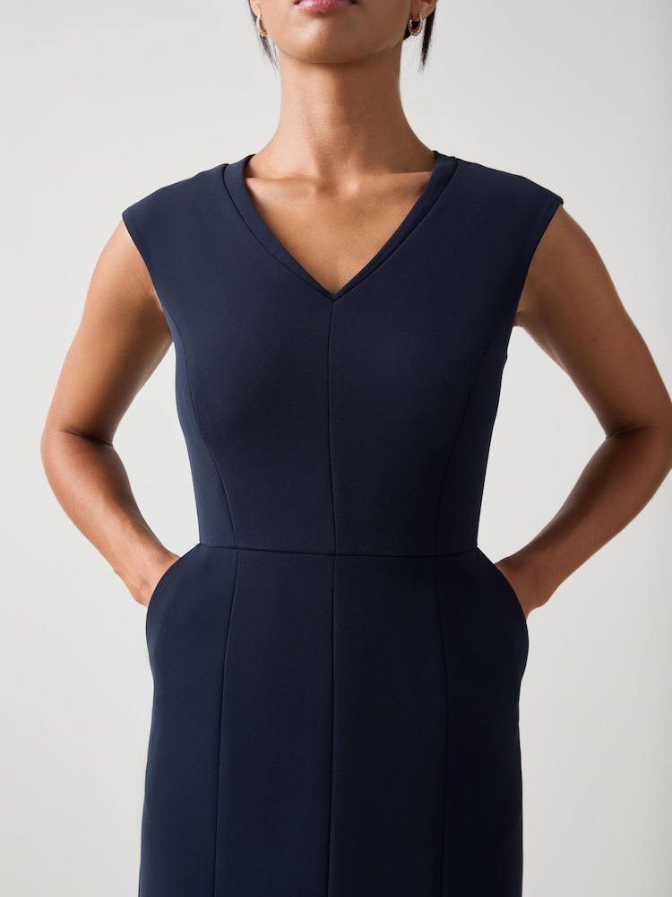 LK Bennett Blue Audrey Petite Spring Peplum Jacket - Image 4 of 4