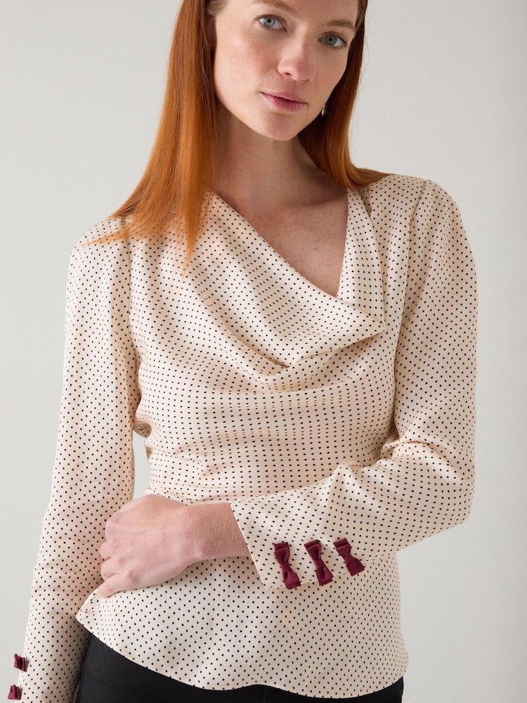 LK Bennett Cream Eva Bow Top - Image 4 of 4 LK Bennett Cream Eva Bow Top - Image 4 of 4